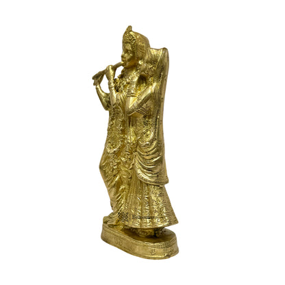 Brass Radha Krishna Murti Quality for Home Office Decor Temple Mandir Decoration Weight 1.5 Kg Height 23 cm