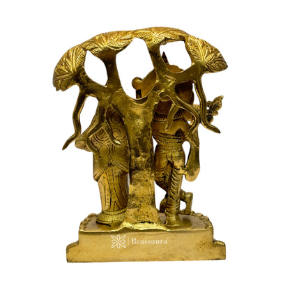 Brass Radha Krishna and Shesnaag Statue for Home and Decor Weight 2.25 Kg Height 20 cm