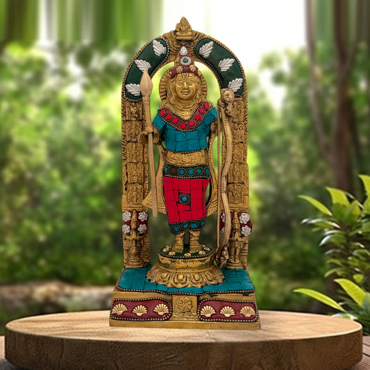 Brass Gem Stone Work Ram Lalla Statue for Home and Decor Weight 2.5 Kg Height 24 cm