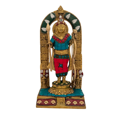 Brass Gem Stone Work Ram Lalla Statue for Home and Decor Weight 2.5 Kg Height 24 cm