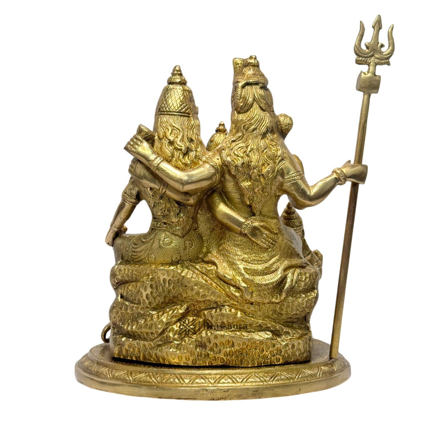 Brass Golden Shiv parivaar Murti for Home and Decor ShowPiece for Living Room Height 30 cm Weight 5 Kg