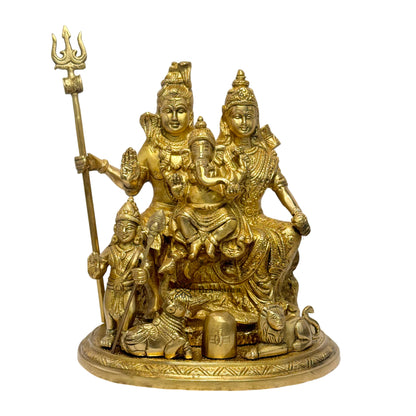 Brass Golden Shiv parivaar Murti for Home and Decor ShowPiece for Living Room Height 30 cm Weight 5 Kg