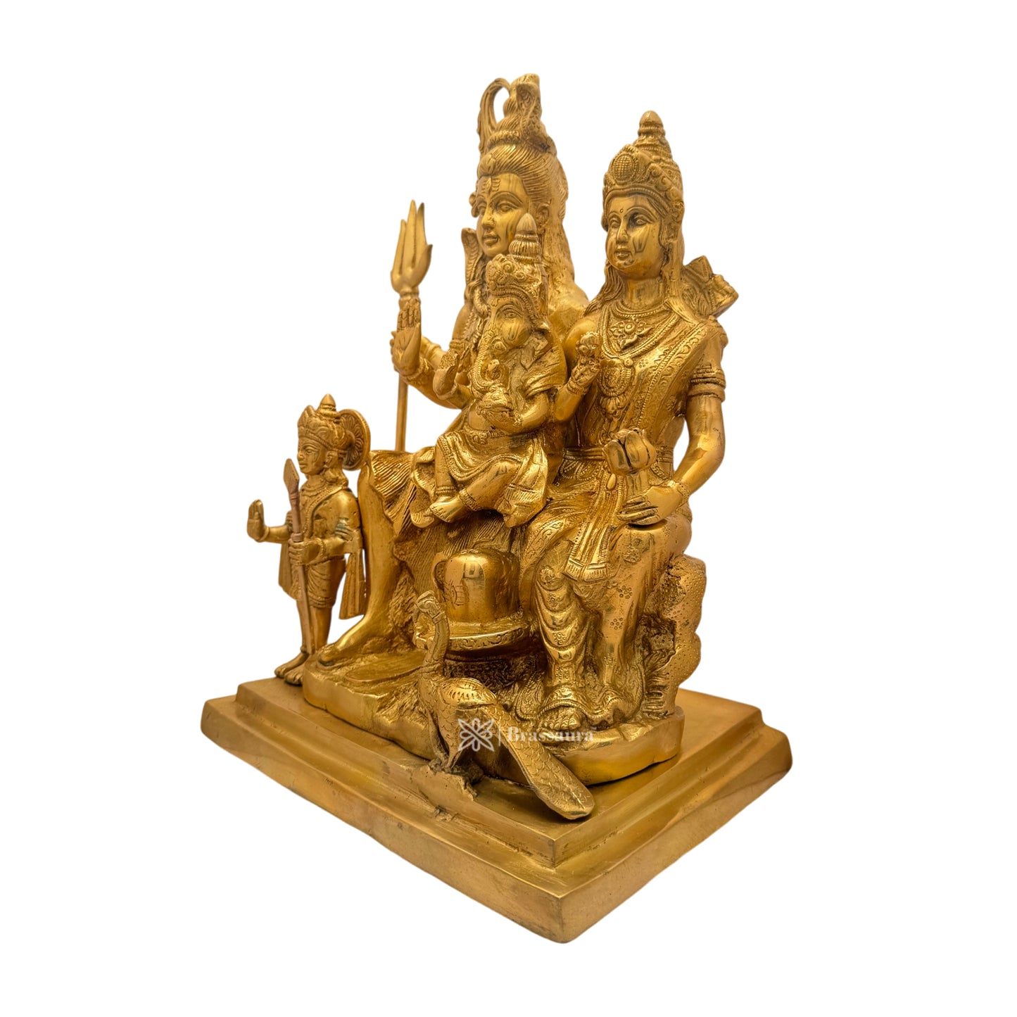 Big Size Brass Shiva Parivaar Murti for Home and Decor Show Piece for Living Room Height 38 cm Weight 14.55 Kg