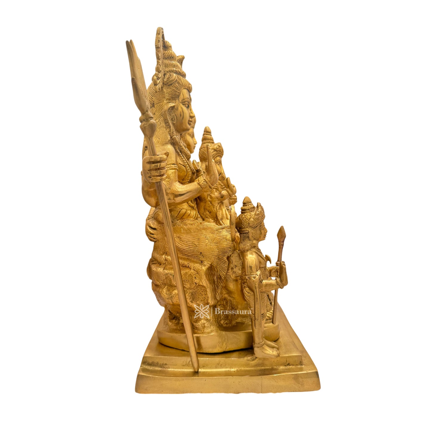 Big Size Brass Shiva Parivaar Murti for Home and Decor Show Piece for Living Room Height 38 cm Weight 14.55 Kg