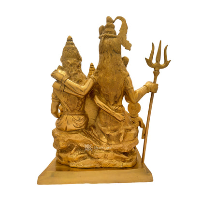 Big Size Brass Shiva Parivaar Murti for Home and Decor Show Piece for Living Room Height 38 cm Weight 14.55 Kg