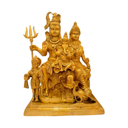 Big Size Brass Shiva Parivaar Murti for Home and Decor Show Piece for Living Room Height 38 cm Weight 14.55 Kg