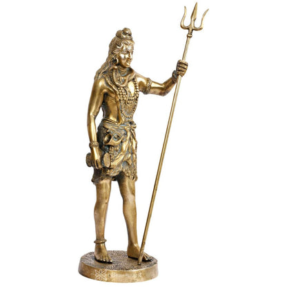 Brassaura™ Traditional Brass Shiva Murti – Height 17.2 Inches & Weight 6 Kgs | Classic Idol