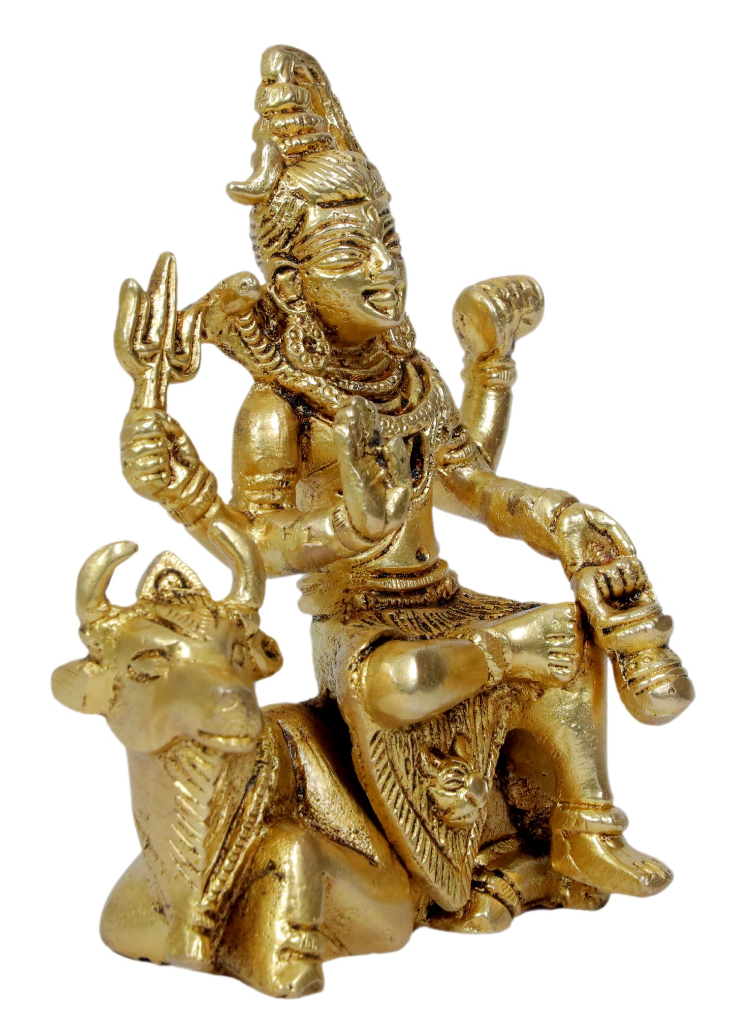 Brass Shiva Murti for Home and Decor Show Piece for Living Room Height 17 cm Weight .77 Kg