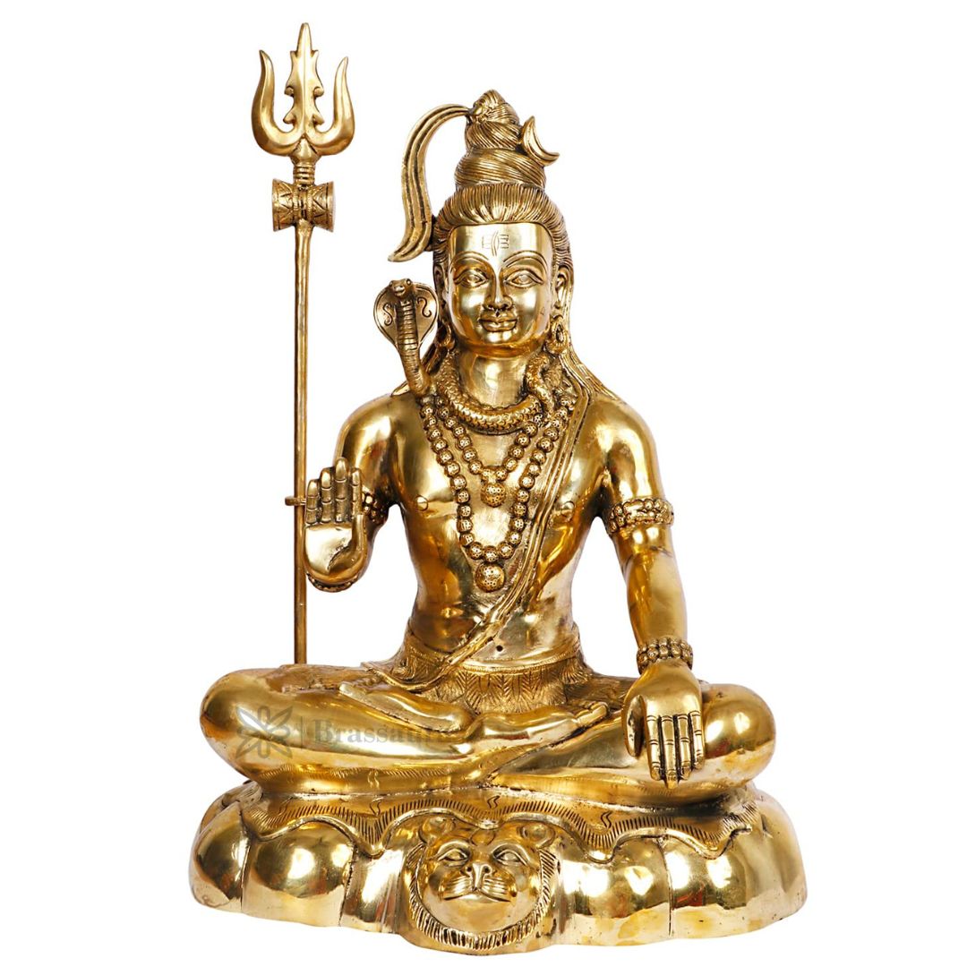 Brass Shiva Murti for Home and Decor Show Piece for Living Room Height 48 cm Weight 12 Kg