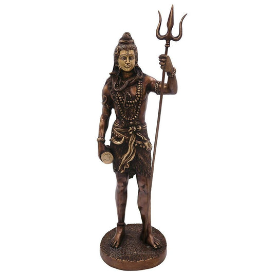 Brass Dark Color Standing Shiva Murti for Home and Decor Height 63 cm Weight 10 Kg