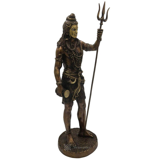 Brassaura™ Brass Dark Color Standing Shiva Murti – Height 25.2 Inches & Weight 10 Kgs | Classic Idol