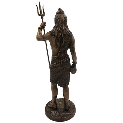 Brass Dark Color Standing Shiva Murti for Home and Decor Height 63 cm Weight 10 Kg