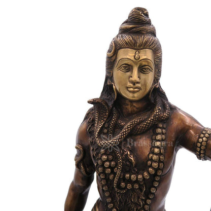 Brass Dark Color Standing Shiva Murti for Home and Decor Height 63 cm Weight 10 Kg