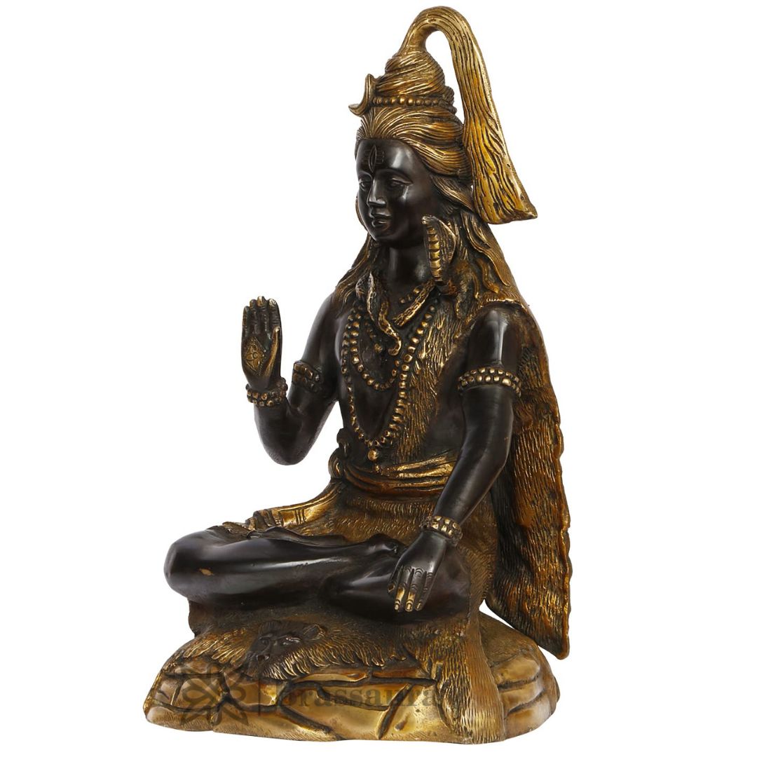 Brass Dark color Shiva Murti for Home and Decor Show Piece for Living Room Height 37 cm Weight 6.4 Kg