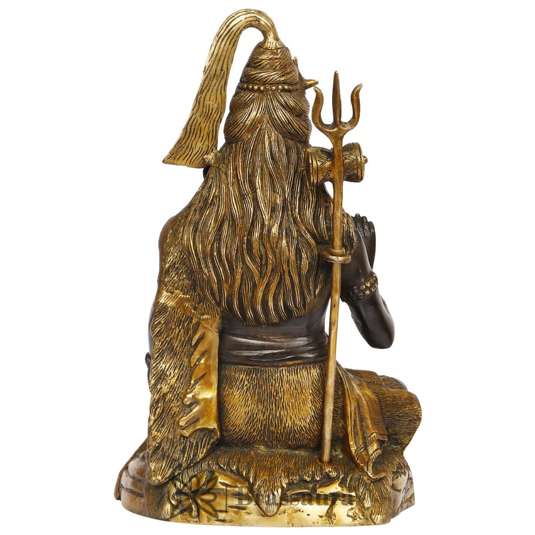 Brass Dark color Shiva Murti for Home and Decor Show Piece for Living Room Height 37 cm Weight 6.4 Kg