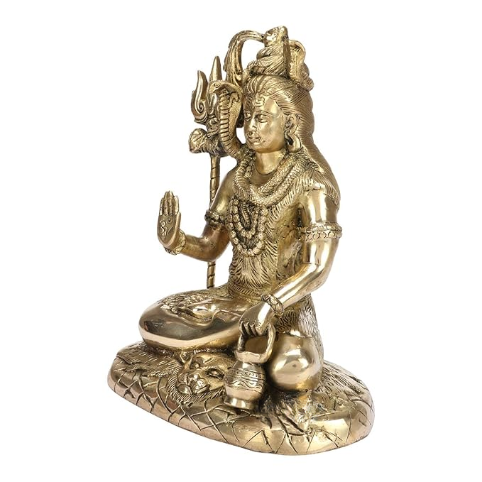 Brass Shiva Murti for Home and Decor Show Piece for Living Room Height 28 cm Weight 4.1 Kg