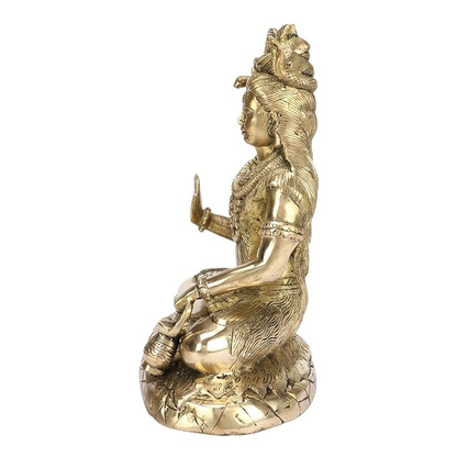 Brass Shiva Murti for Home and Decor Show Piece for Living Room Height 28 cm Weight 4.1 Kg