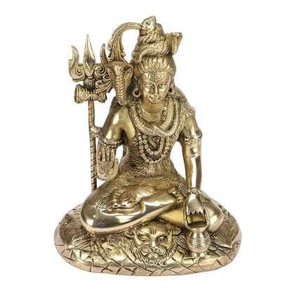 Brass Shiva Murti for Home and Decor Show Piece for Living Room Height 28 cm Weight 4.1 Kg