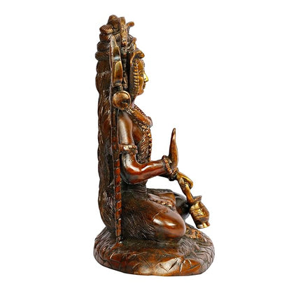 Brass Dark Shiva Idols for Home and Decor Show Piece Height 28 cm Weight 4.4 Kg