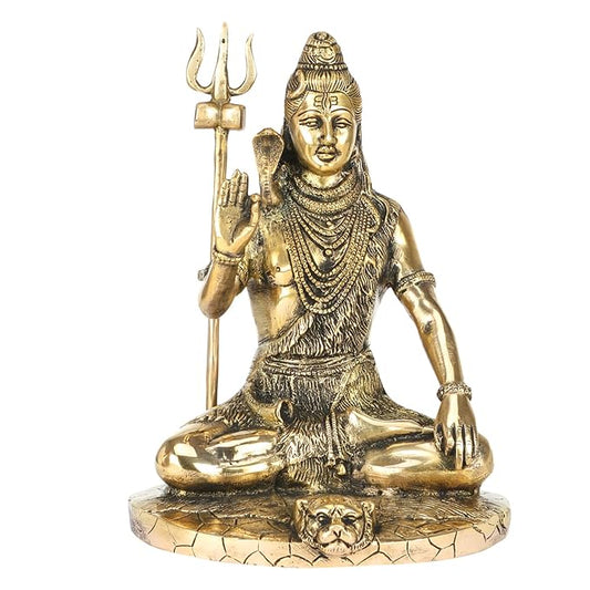 Brass Shiva Murti for Home and Decor Show Piece for Living Room Height 18 cm Weight 3.5 Kg