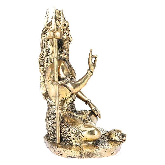 Brass Shiva Murti for Home and Decor Show Piece for Living Room Height 18 cm Weight 3.5 Kg