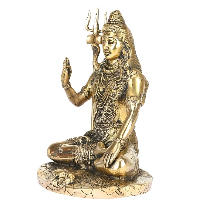 Brass Shiva Murti for Home and Decor Show Piece for Living Room Height 18 cm Weight 3.5 Kg