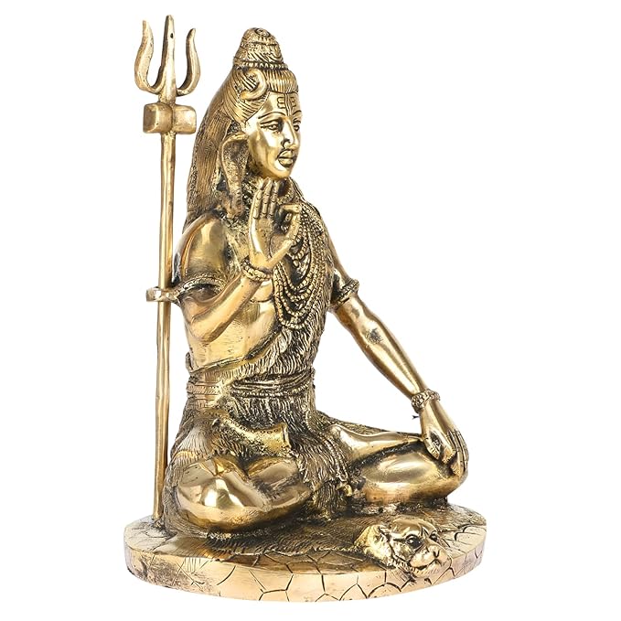 Brass Shiva Murti for Home and Decor Show Piece for Living Room Height 18 cm Weight 3.5 Kg