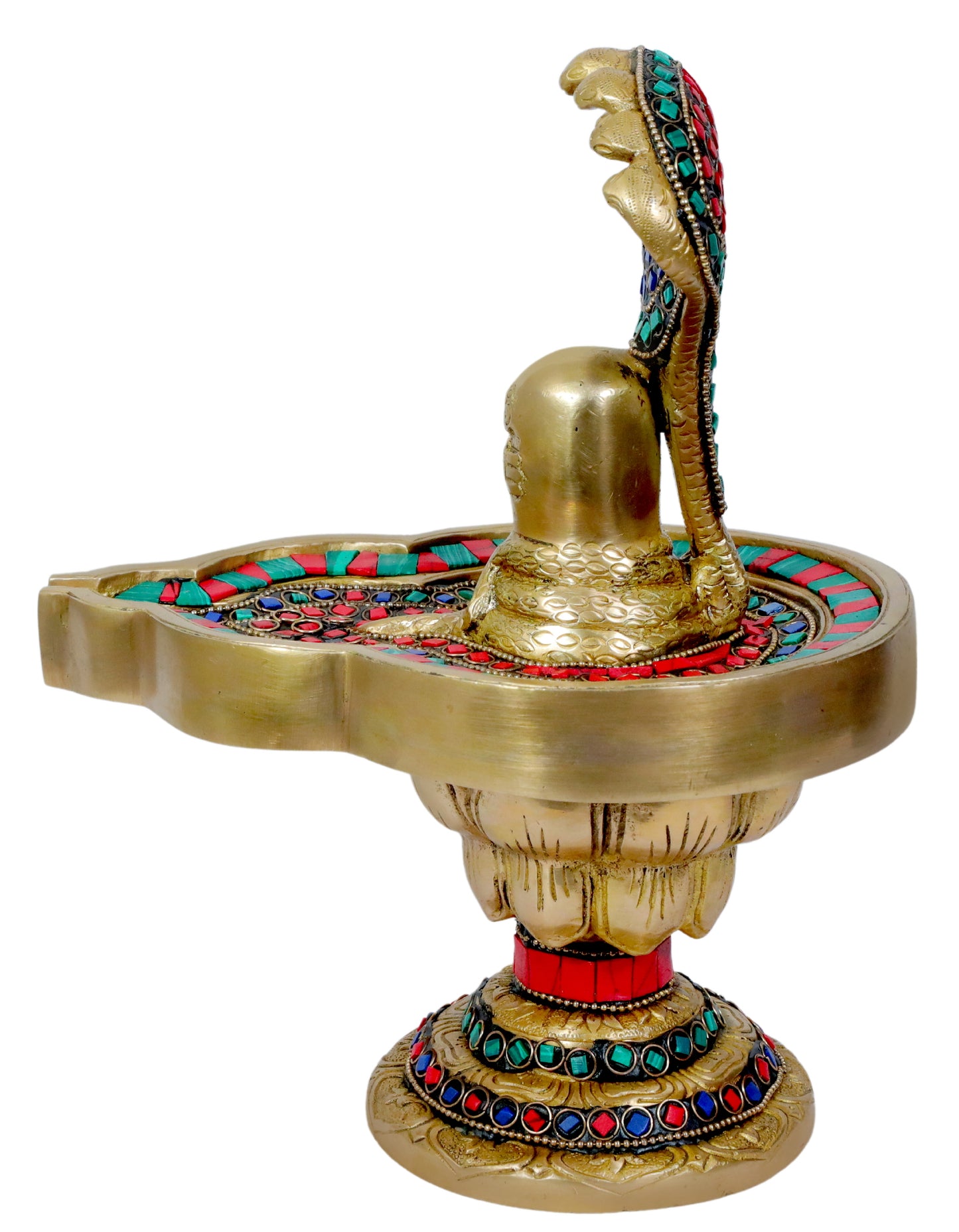 Brass Stone Work Shivalinga Murti for Home and Decor Height 29 cm Weight 3.63 Kg