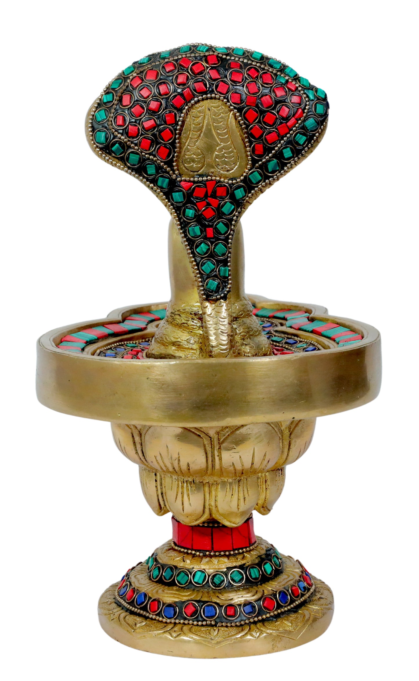 Brass Stone Work Shivalinga Murti for Home and Decor Height 29 cm Weight 3.63 Kg