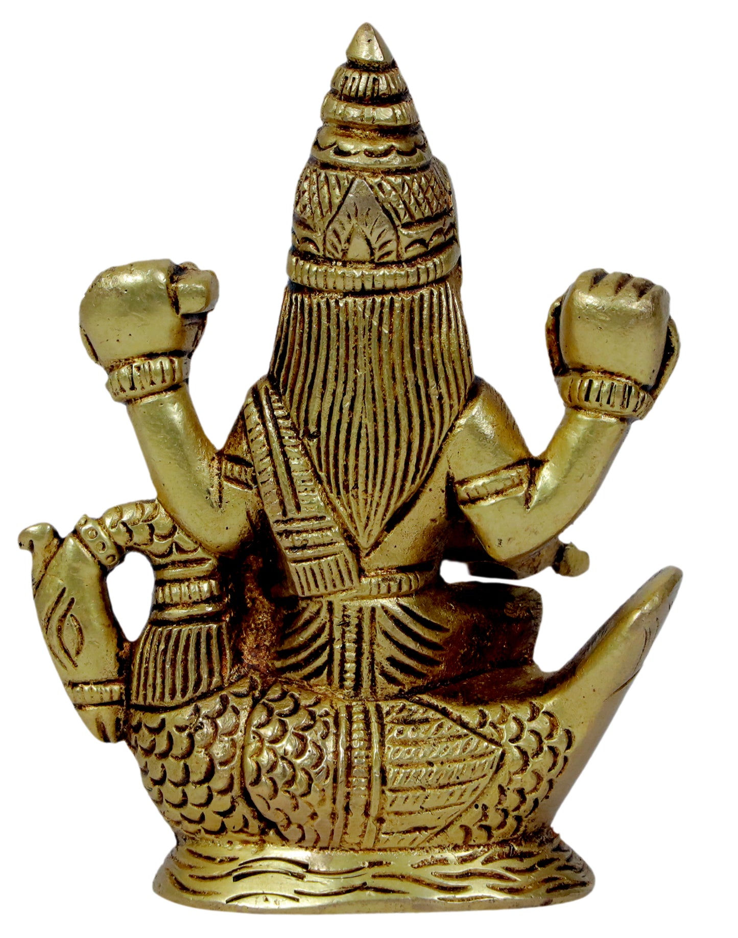 Brass Ma Saraswati Devi Murti for Home and Decor Show Piece Height 14 cm Weight .48 Kg