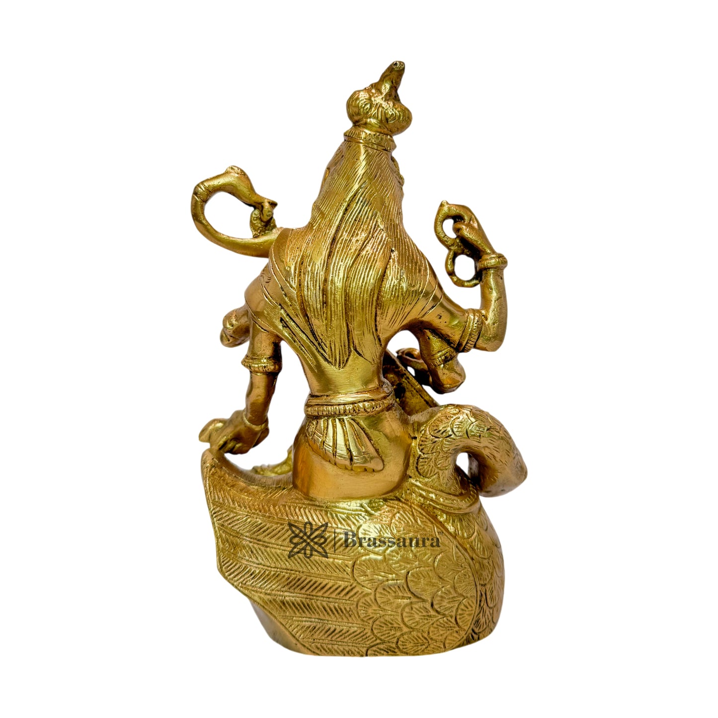 Brass Golden Ma Saraswati Devi Murti for Home and Decor Height 24 cm Weight 1.8 Kg