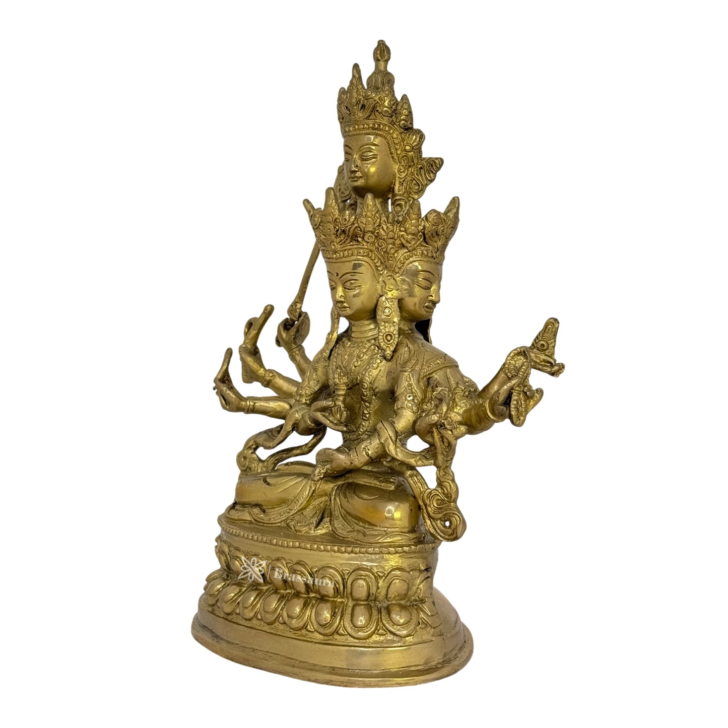 Brass Sitting Avaloketishvara Idols for Home and Decor Height 27 cm Weight 2.7 Kg