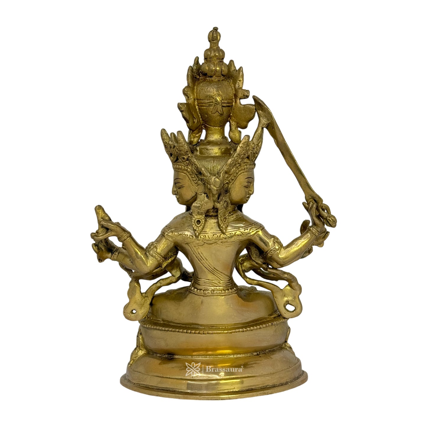 Brass Sitting Avaloketishvara Idols for Home and Decor Height 27 cm Weight 2.7 Kg