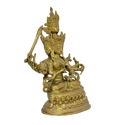 Brass Sitting Avaloketishvara Idols for Home and Decor Height 27 cm Weight 2.7 Kg