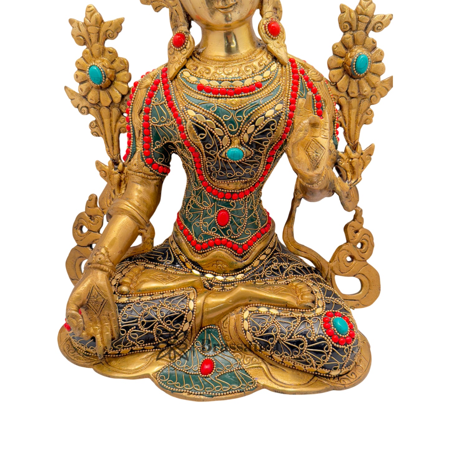 Brass Gem Stone Work Tara Weight 7 Kg And Height 15 Inch