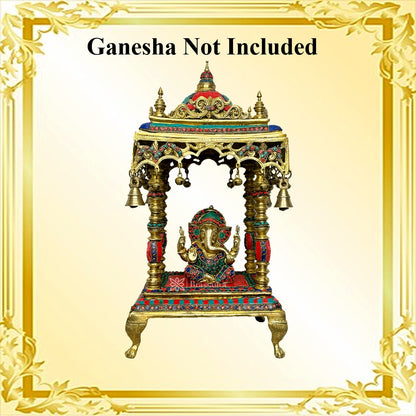 Brass Big Size Gem Stone Work Temple Statue for Home and Decor Show Piece for Prey Room Weight 14.5 Kg Height 30 cm