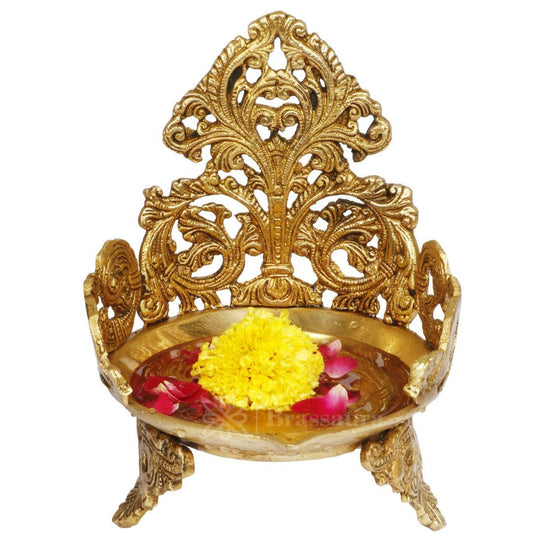 Brassaura® Umi Brass Urli Diya | Handcrafted Decorative Centerpiece | Height 9.8 Inches & Weight 2 Kgs