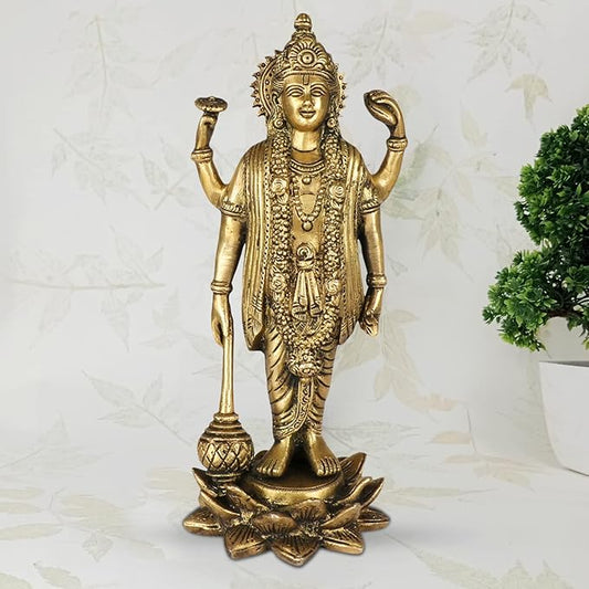 Brass Vishnu Bhagwan Murti for Home and Decor Gift Height 27 cm Weight 1.4 Kg