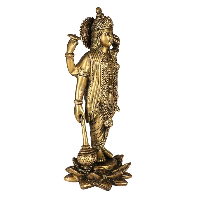 Brass Vishnu Bhagwan Murti for Home and Decor Gift Height 27 cm Weight 1.4 Kg