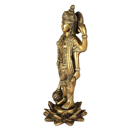 Brass Vishnu Bhagwan Murti for Home and Decor Gift Height 27 cm Weight 1.4 Kg