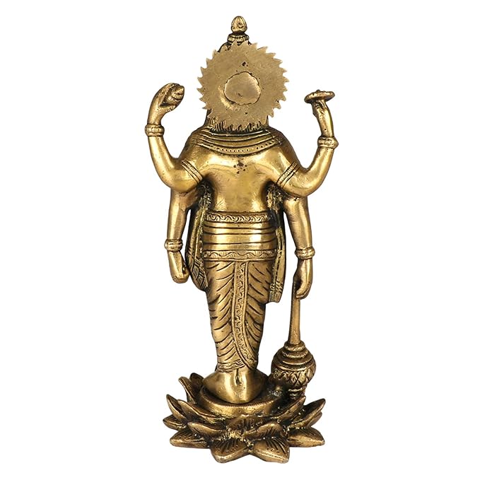 Brass Vishnu Bhagwan Murti for Home and Decor Gift Height 27 cm Weight 1.4 Kg