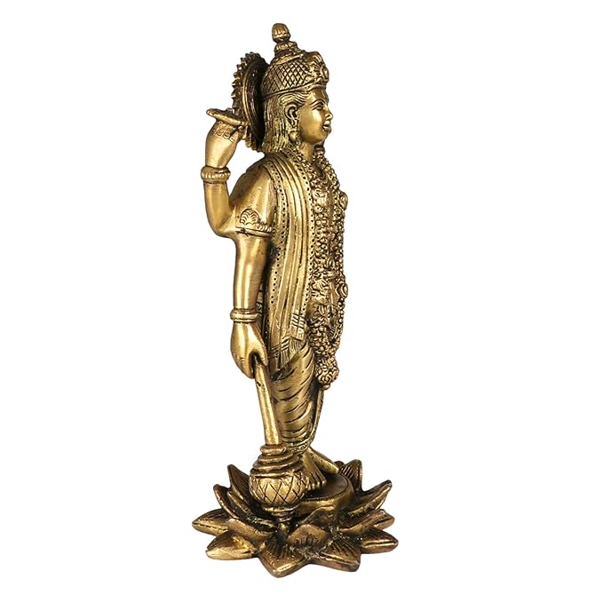 Brass Vishnu Bhagwan Murti for Home and Decor Gift Height 27 cm Weight 1.4 Kg