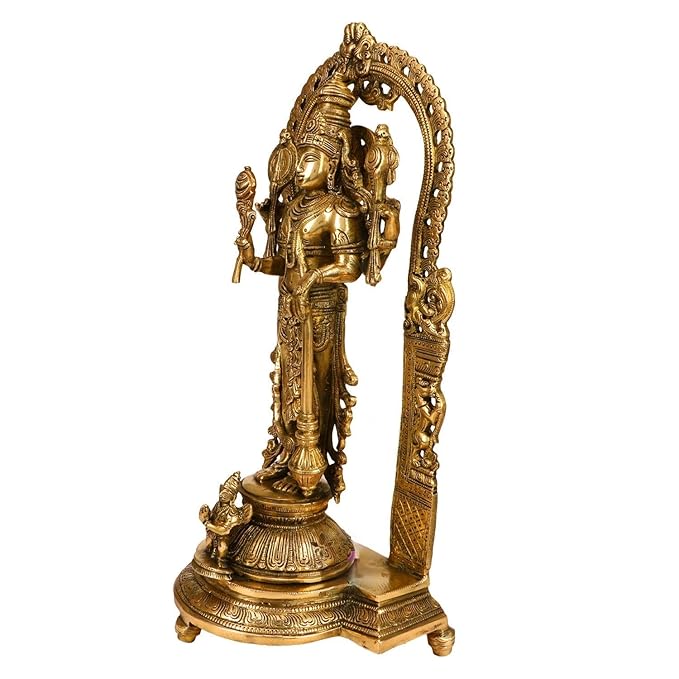 Brass Vishnu Bhagwan Murti for Home and Decor Height 43 cm Weight 6 Kg