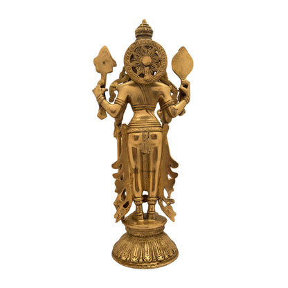 Brass Golden Vishnu Bhagwan Murti for Home and Decor Height 32 cm Weight 3.5 Kg