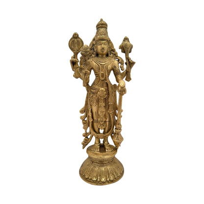 Brass Golden Vishnu Bhagwan Murti for Home and Decor Height 32 cm Weight 3.5 Kg