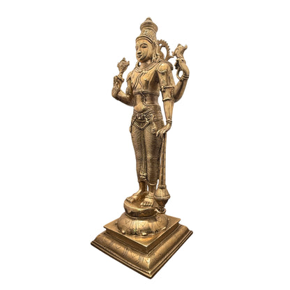 Brass Big Vishnu Bhagwan Murti for Home and Decor Height 52 cm Weight 7 Kg