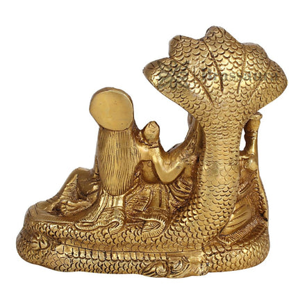 Brass Vishnu Laxmi Murti for Home and Decor Show Piece for Living Room Height 18 cm Weight 2.1 Kg