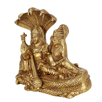 Brass Vishnu Laxmi Murti for Home and Decor Show Piece for Living Room Height 18 cm Weight 2.1 Kg