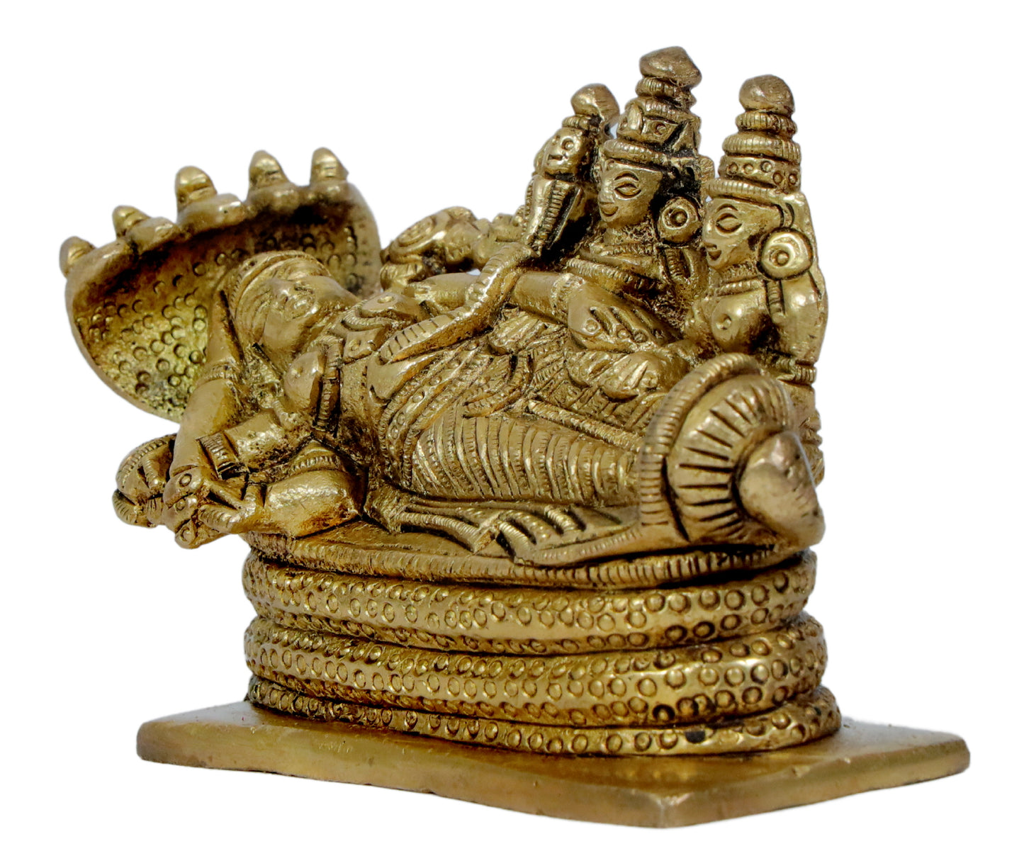 Brass Vishnu Laxmi Murti for Home and Decor Show Piece Height 11 cm Weight .6 Kg