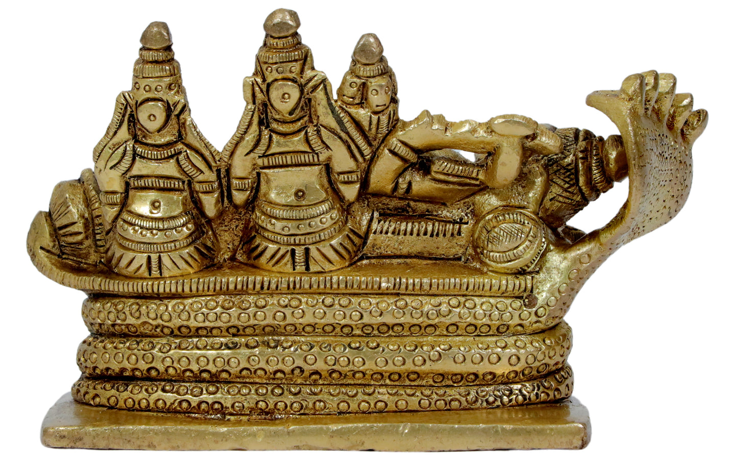 Brass Vishnu Laxmi Murti for Home and Decor Show Piece Height 11 cm Weight .6 Kg